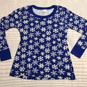 Hanna Andersson organic cotton Blue Snowflake pajama set, women’s medium